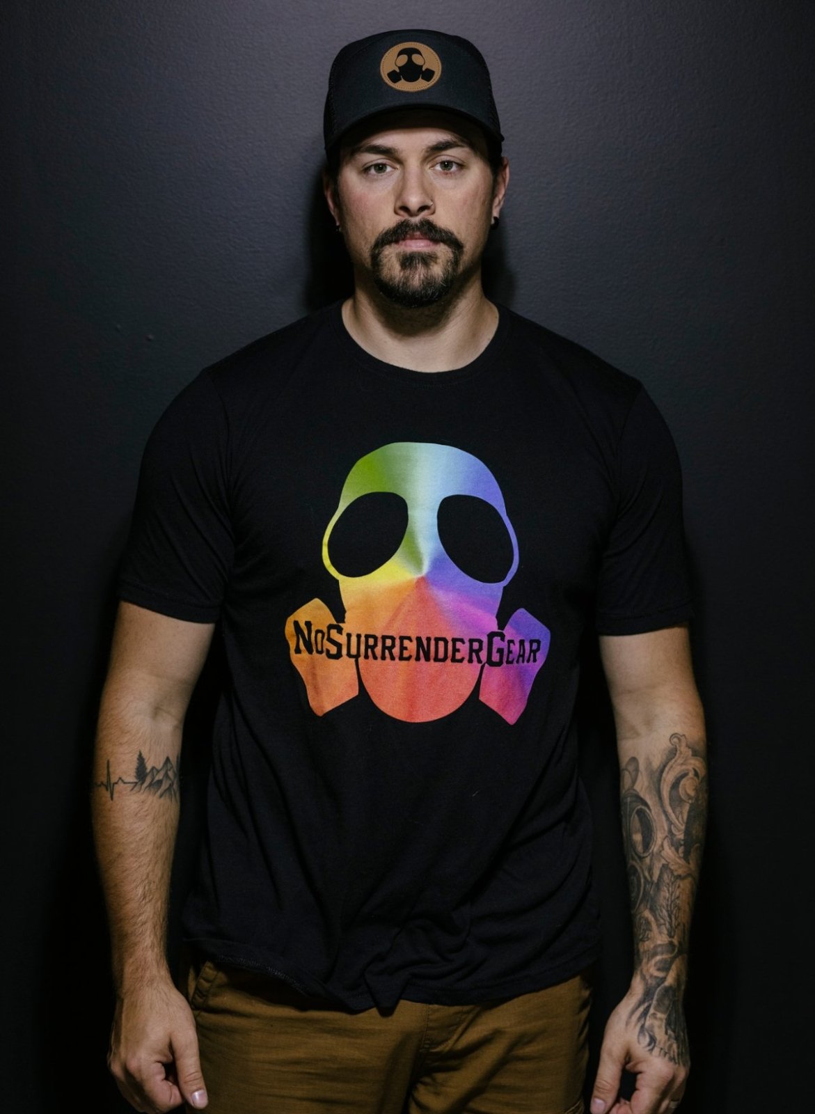 Rainbow GasMask Tee - NoSurrenderGear