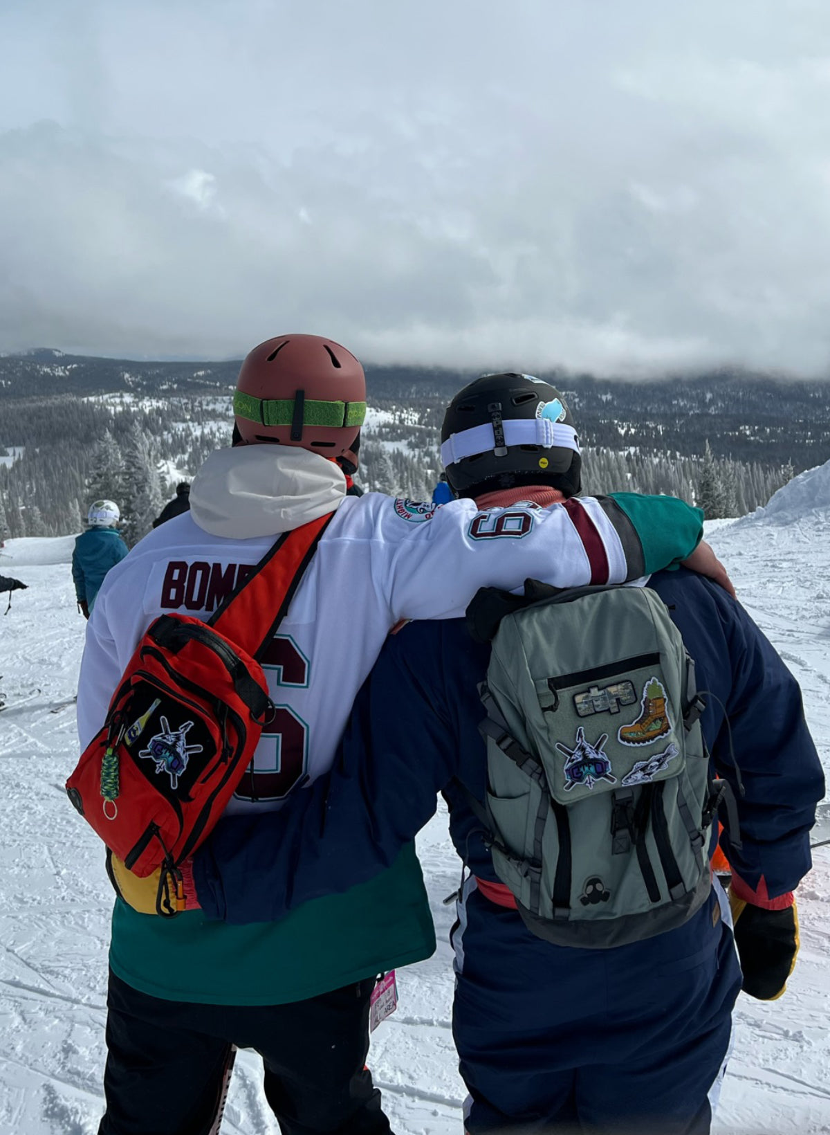 Two men with NSG colorado ski