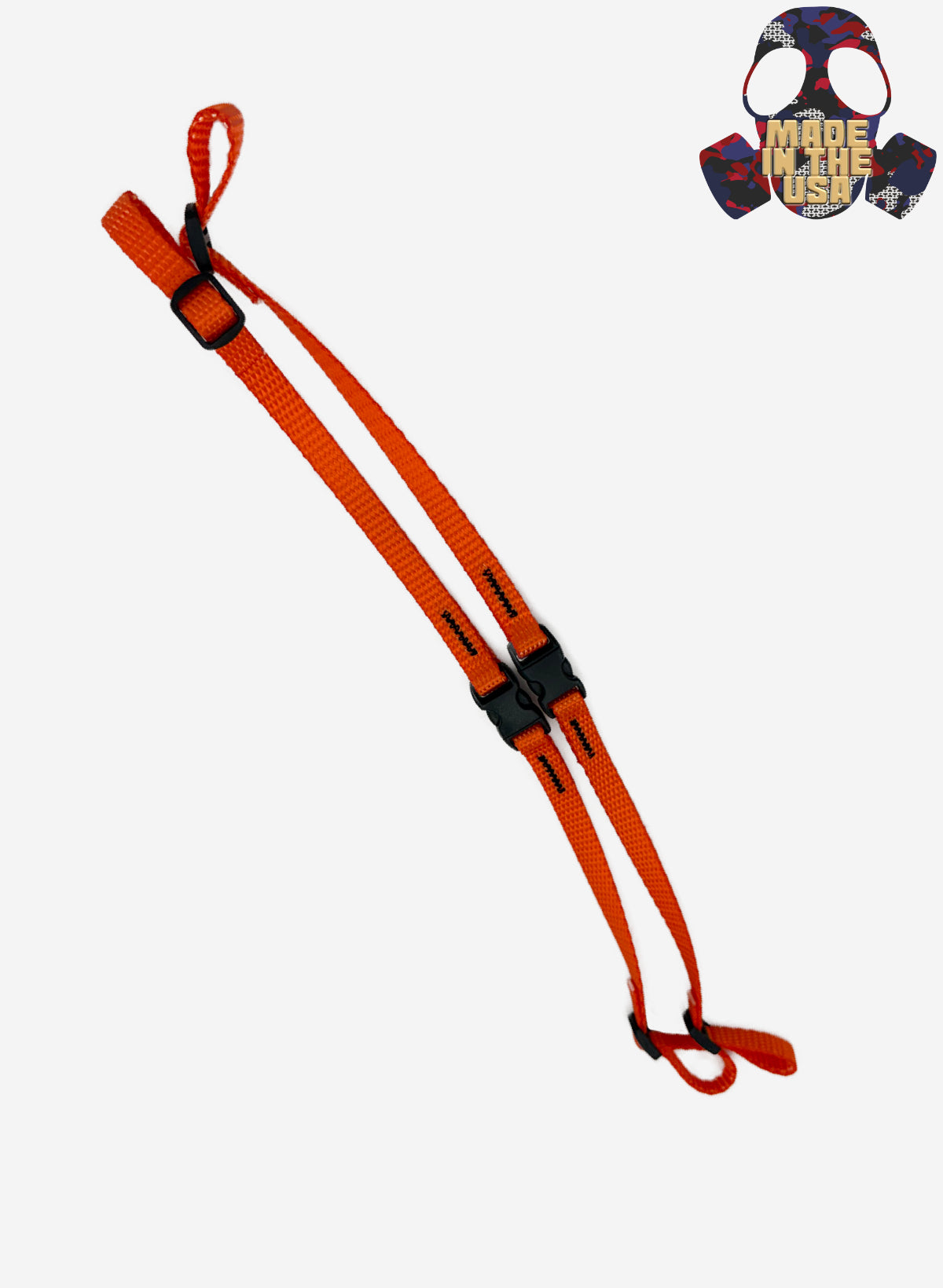 NSG Orange dog harness with black buckles on a white background, featuring 'Made in the USA' text.