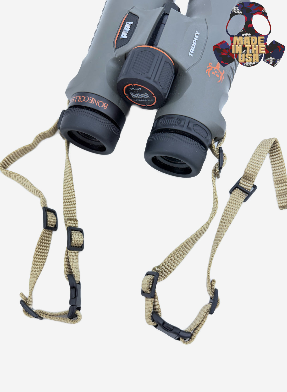 NSG Binoculars with a strap on a white background, featuring the brand &#39;Borroughs&#39;.