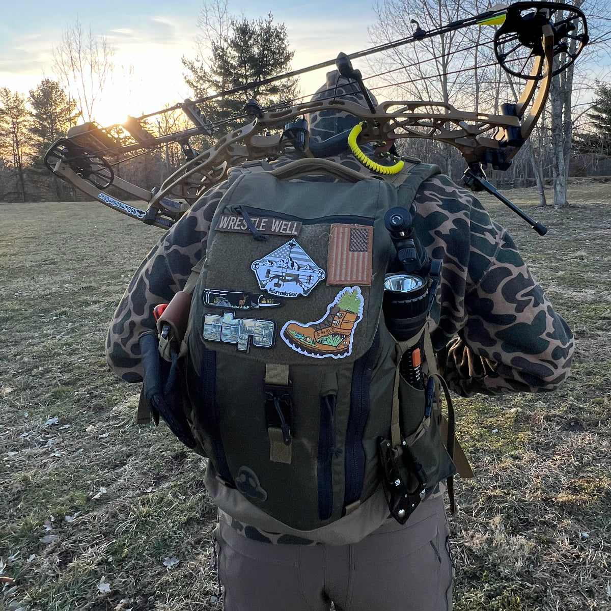 A man carrying NSG patches decals