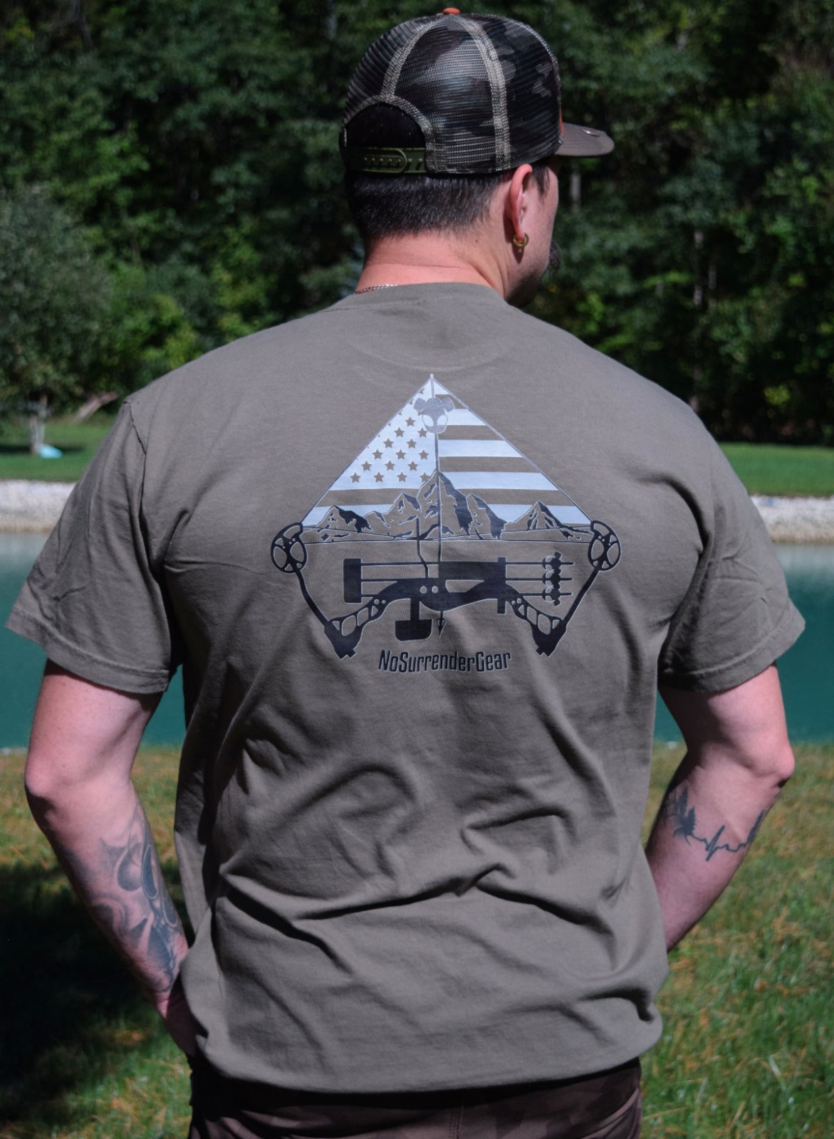 Bow Hunter Heavyweight Tee | Moss - NoSurrenderGear