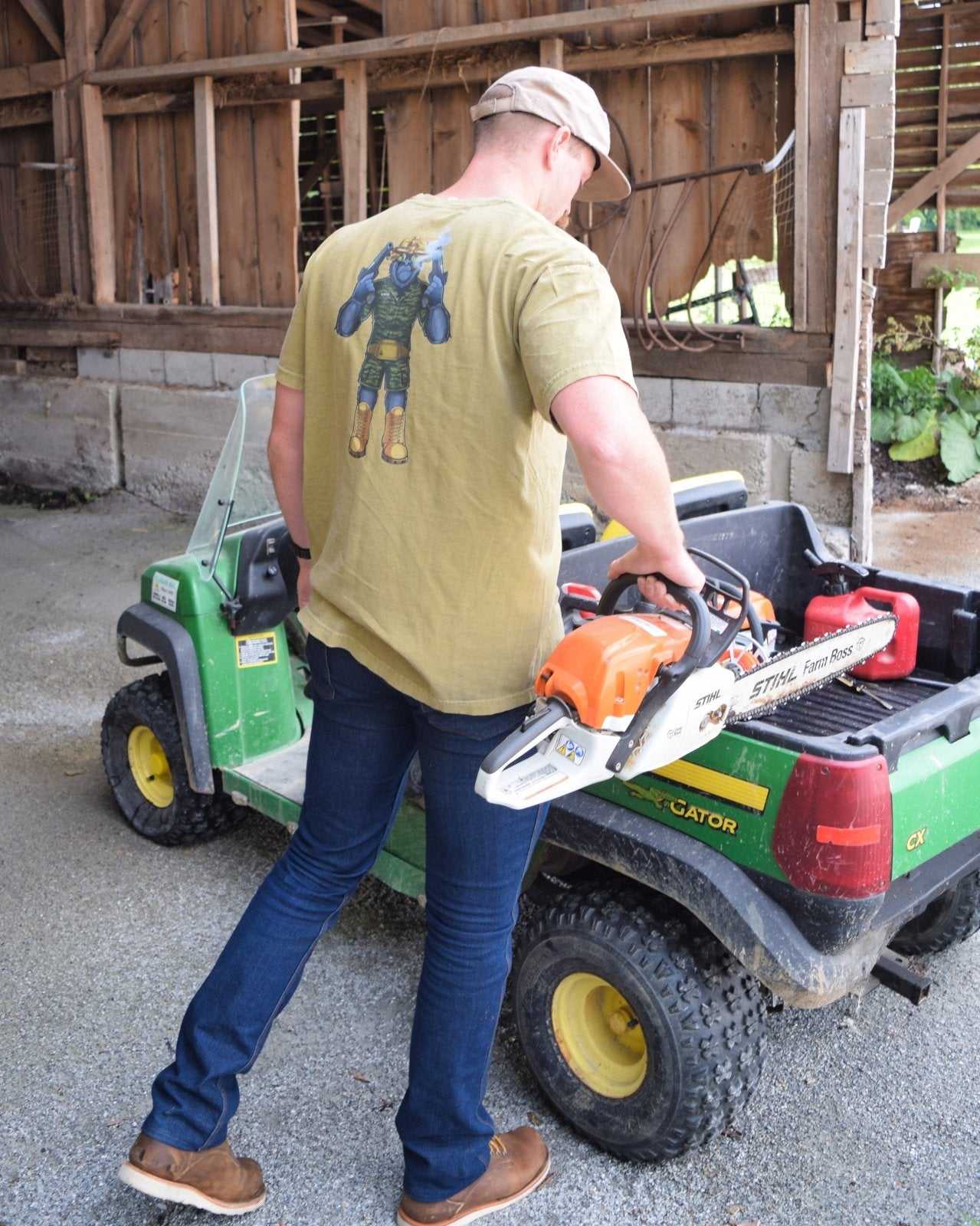 Gorilla Warfare Heavyweight Tee | Faded Olive - NoSurrenderGear