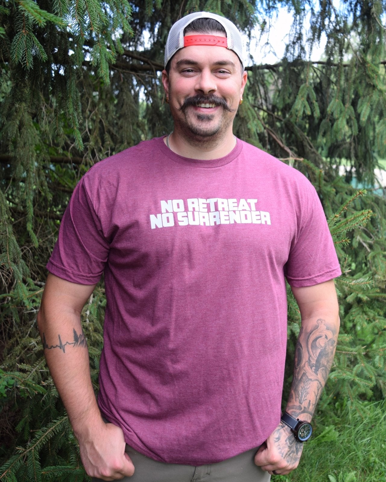 NoSurrender Flag Tee | Maroon - NoSurrenderGear