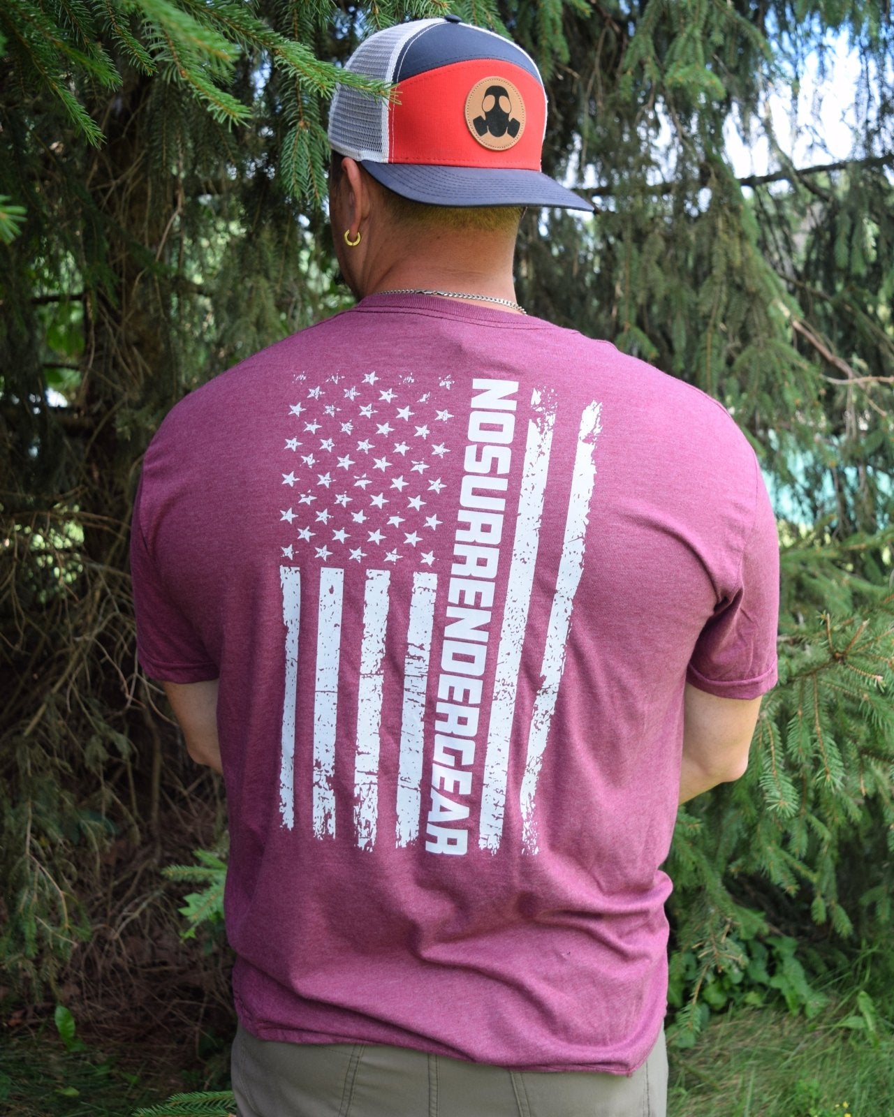 NoSurrender Flag Tee | Maroon - NoSurrenderGear