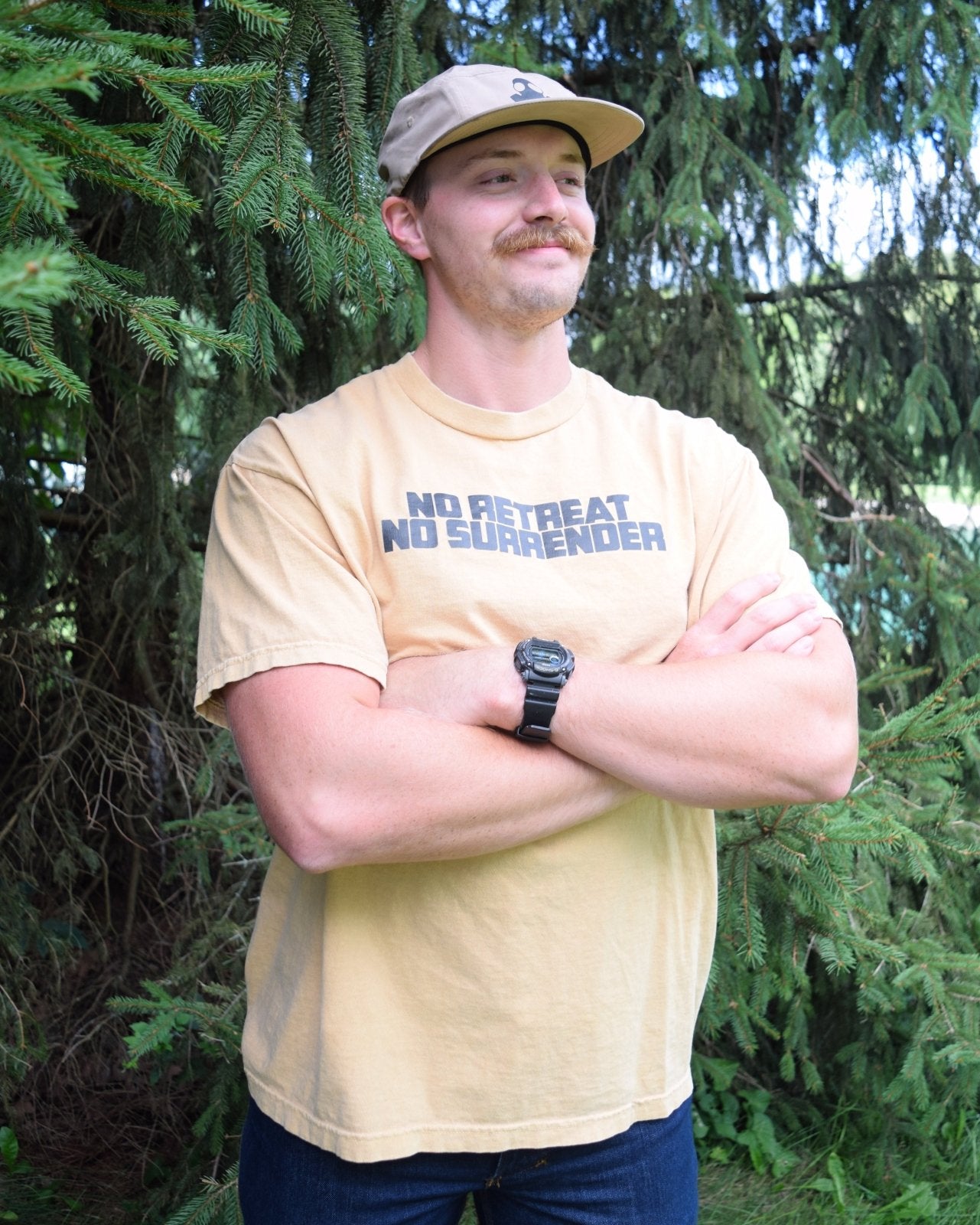 NoSurrender Heavyweight Flag Tee | Faded Yellow - NoSurrenderGear