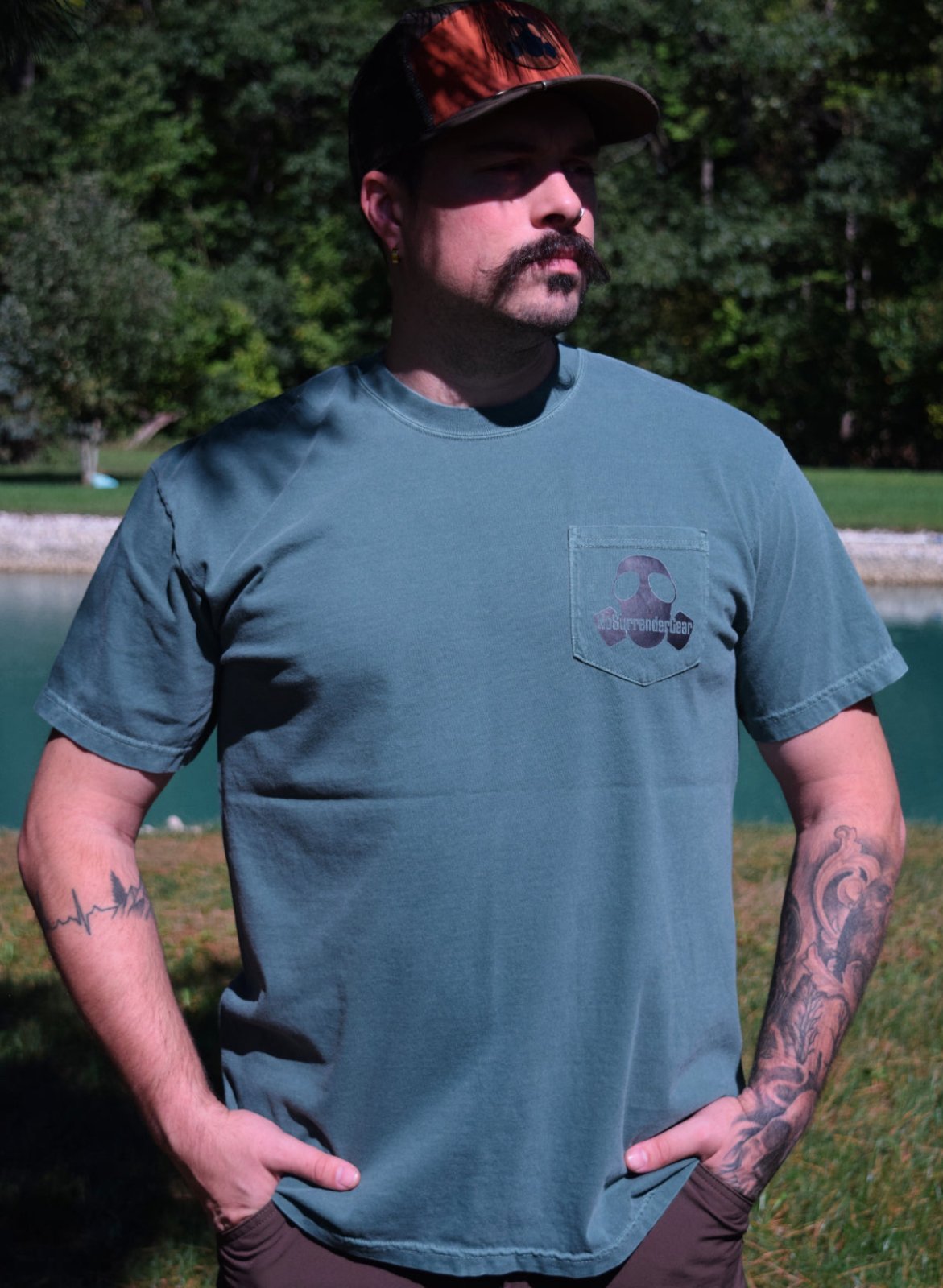Outdoorsman Heavyweight Tee | Blue Spruce - NoSurrenderGear