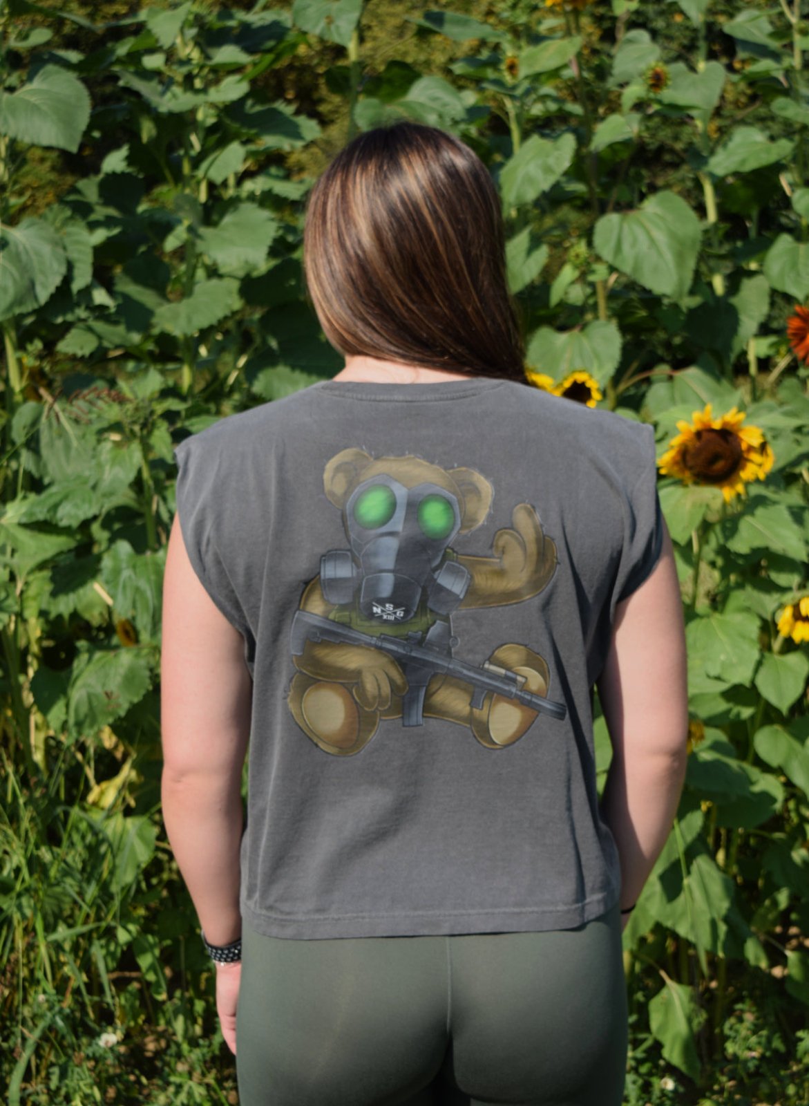 Tactical Teddy Heavyweight Crop | Faded Black - NoSurrenderGear