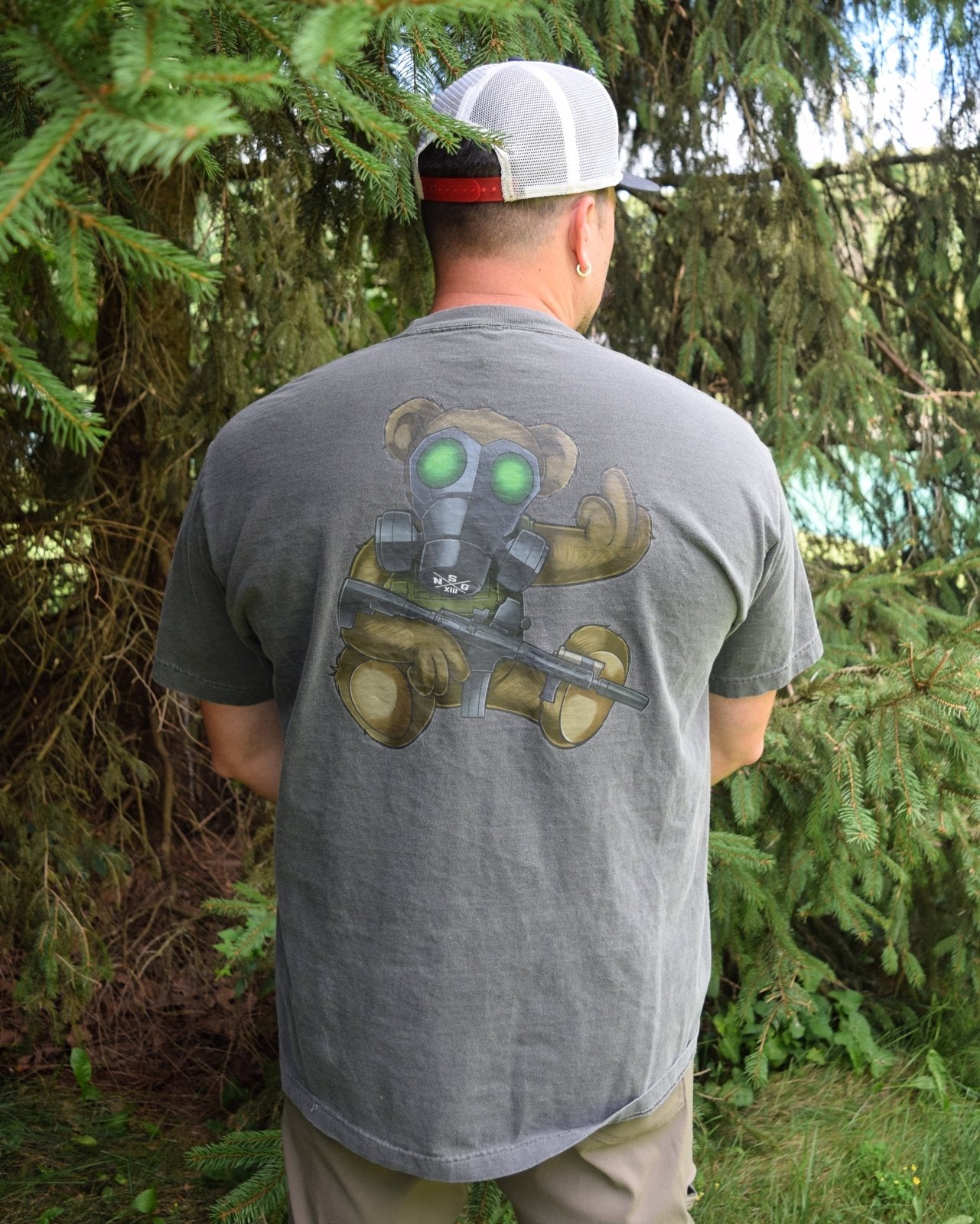 Tactical Teddy Heavyweight Tee | Faded Black - NoSurrenderGear