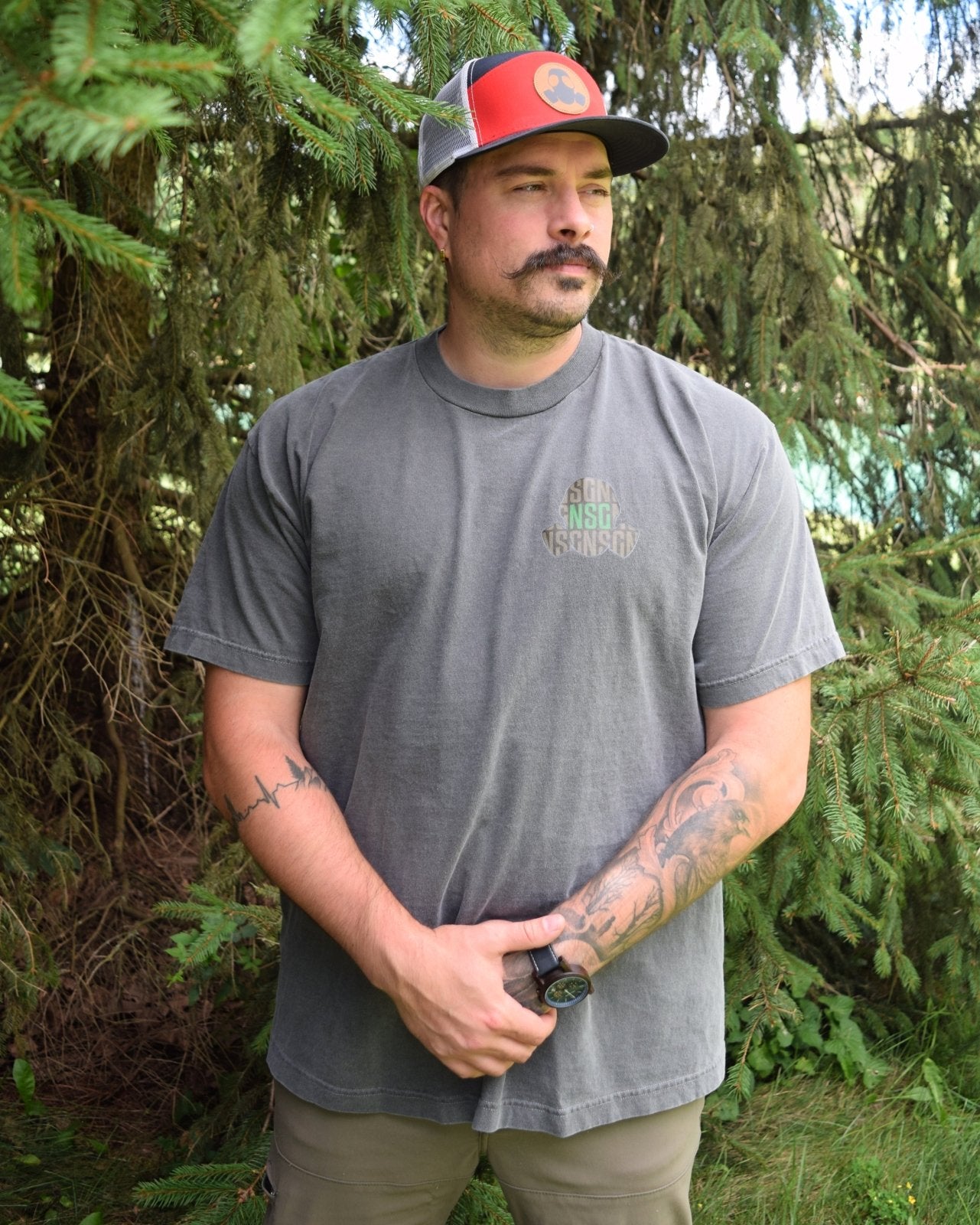 Tactical Teddy Heavyweight Tee | Faded Black - NoSurrenderGear