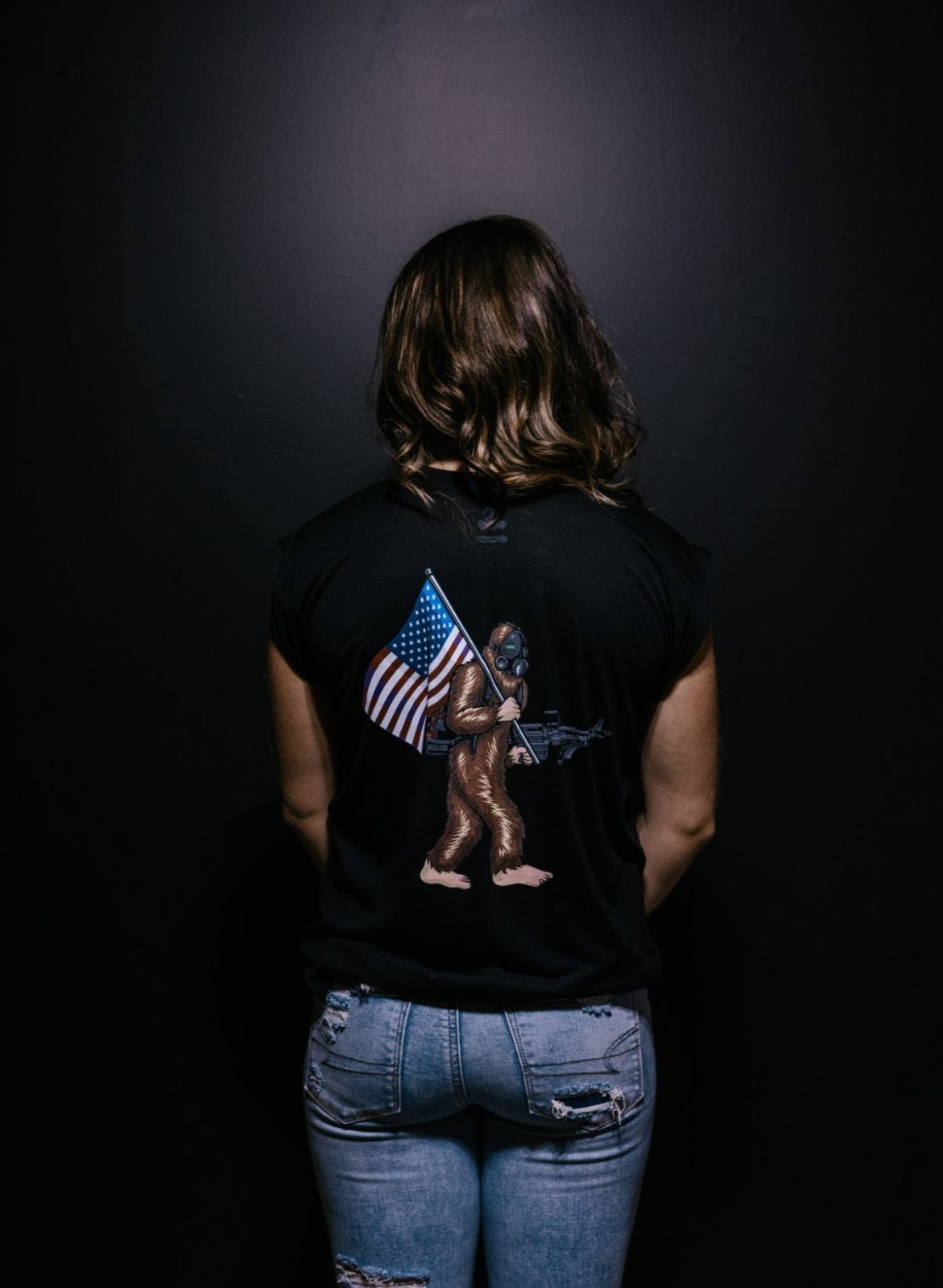 Freedom Sasquatch Rolled Cuff Tee - NoSurrenderGear